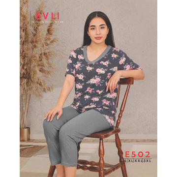 ست زنانه آستین کوتاه و شلوارک EVLI کد 502