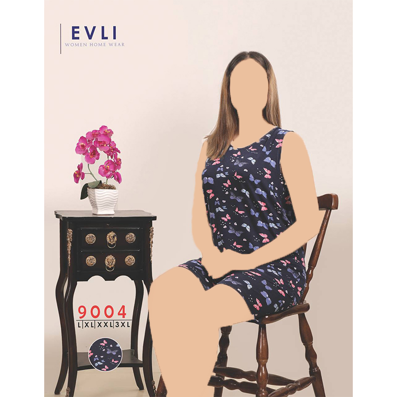 ست زنانه تاپ و شورتک EVLI کد 9004