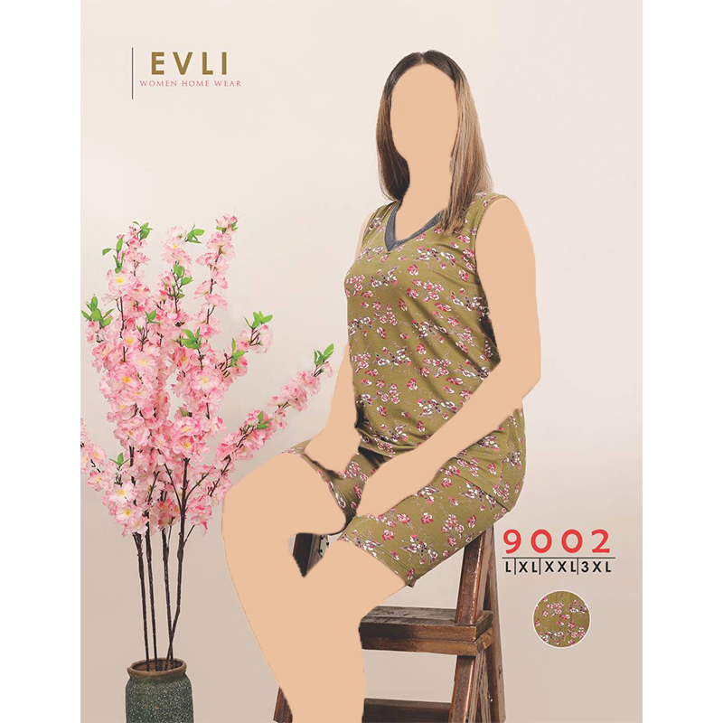 ست زنانه تاپ و شورتک EVLI کد 9002