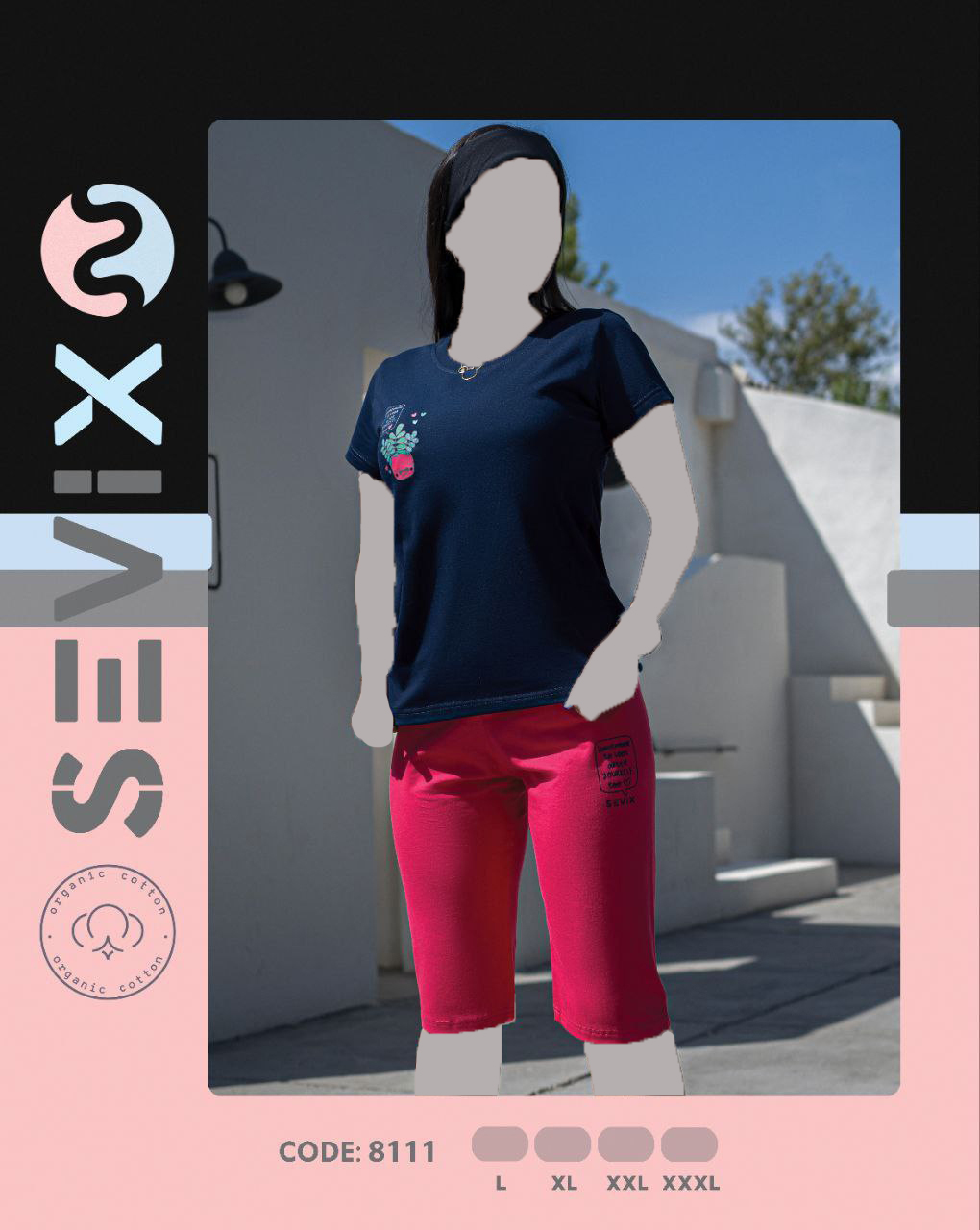 ست تیشرت شلوارک زنانه سوی 8111 | Sevi