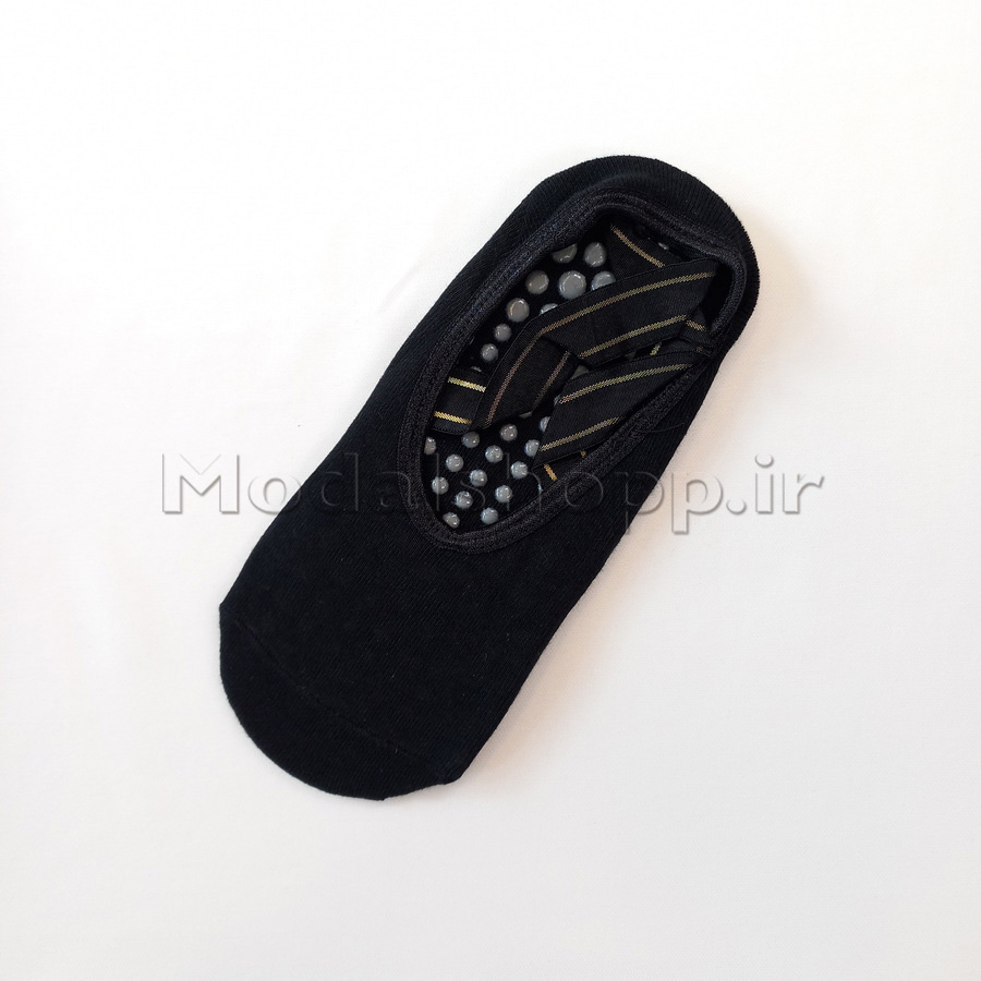 جوراب یوگا، پیلاتس بند مشکی ضربدری - Yoga, Pilates Socks