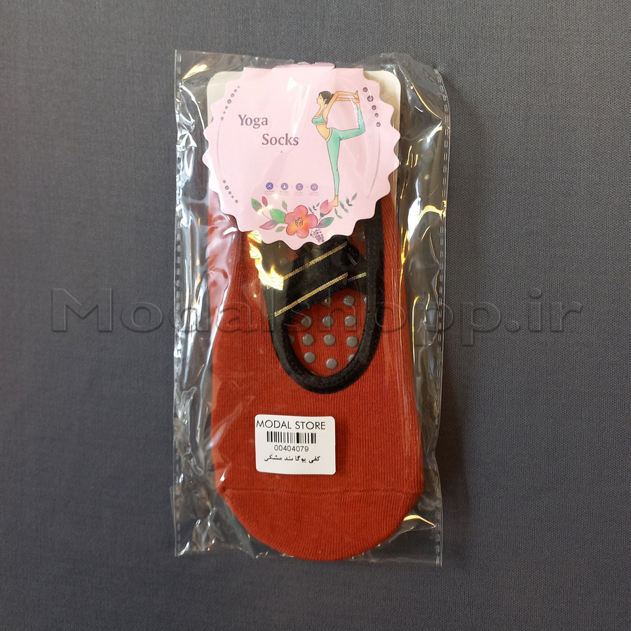 جوراب یوگا، پیلاتس بند مشکی ضربدری - Yoga, Pilates Socks
