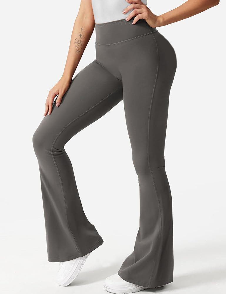 لگ مات ورزشی زنانه دمپا گشاد / بوتکات ، کمر گنی و لیفت کننده باسن اسپاندکس | Wide-leg spandex leggings
