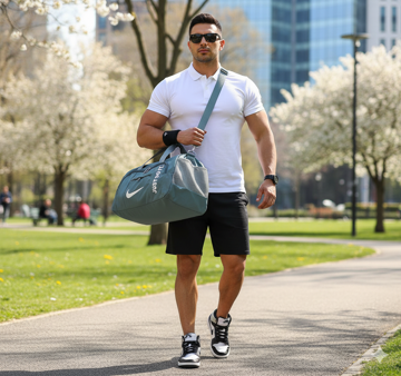 ساک ورزشی شمعی جیب هلالی طرح JUST DO IT