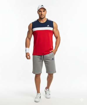 ست تاپ و شلوارک مردانه ساتیین طرح آدیداس | SATEEN adidas
