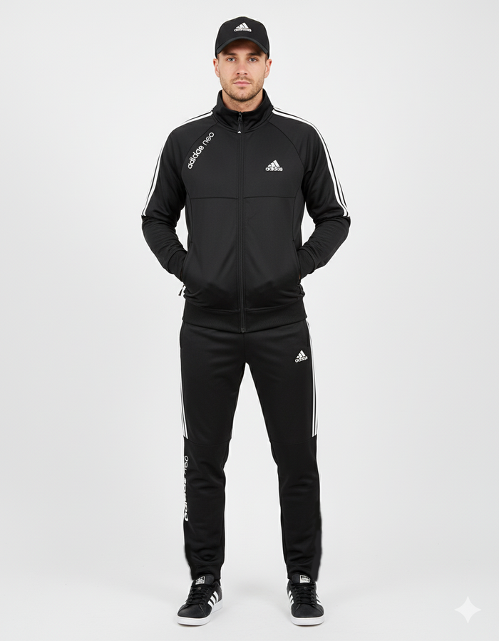 ست ورزشی مردانه آدیداس، مشکی، ترک درجه یک | Adidas men's sports set