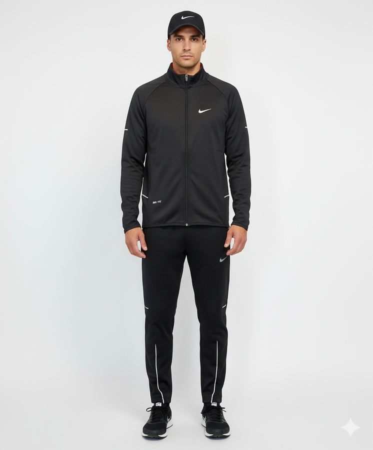 ست ورزشی مردانه نایک فینگردار ، مشکی، ترک درجه یک | Nike men's sports set