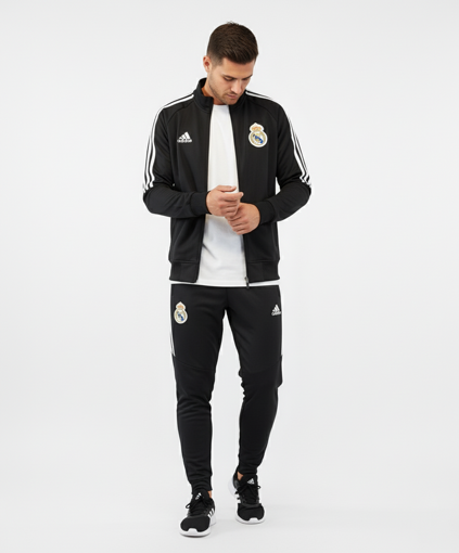 ست ورزشی مردانه رئال مادرید، مشکی، ترک درجه یک | Real Madrid men's sports set