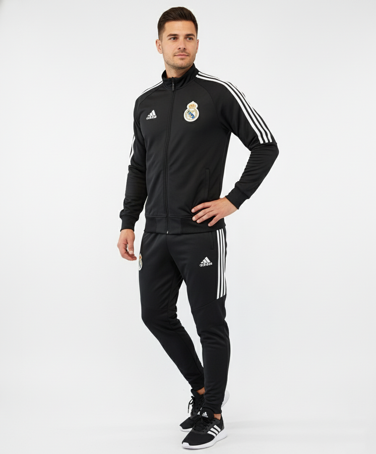 ست ورزشی مردانه رئال مادرید، مشکی، ترک درجه یک | Real Madrid men's sports set