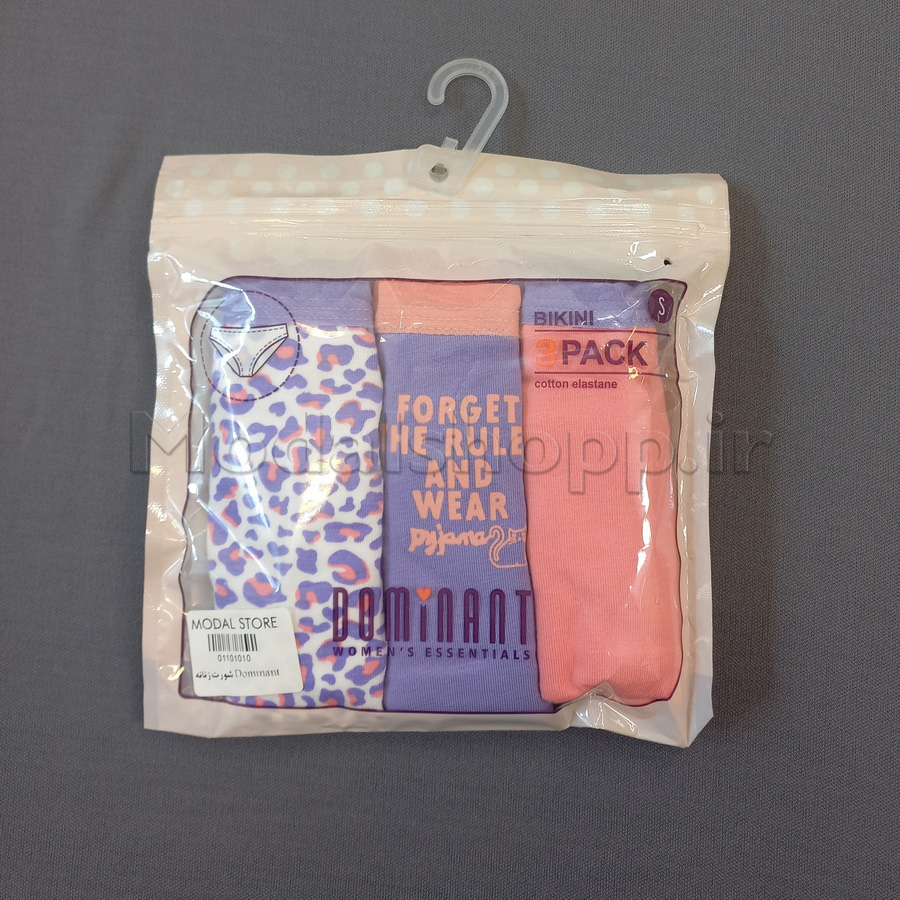 شورت اسلیپ زنانه و دخترانه نخی دومینانت ، بسته 3 عددی طرح پلنگی (سایز M)