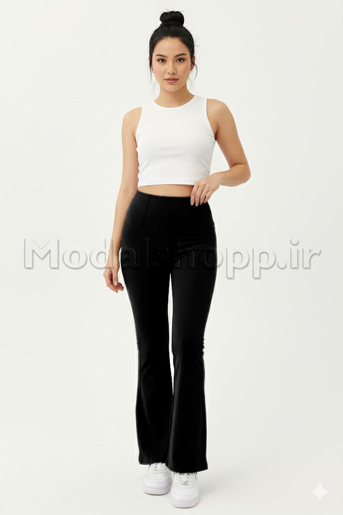 لگ مات زنانه دمپا گشاد / بوتکات ، کمر گنی و لیفت کننده باسن اسپاندکس | Wide-leg spandex leggings