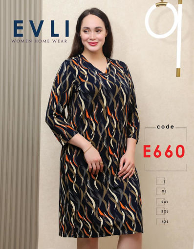 پیراهن آستین سه ربع زنانه Evli کد 660