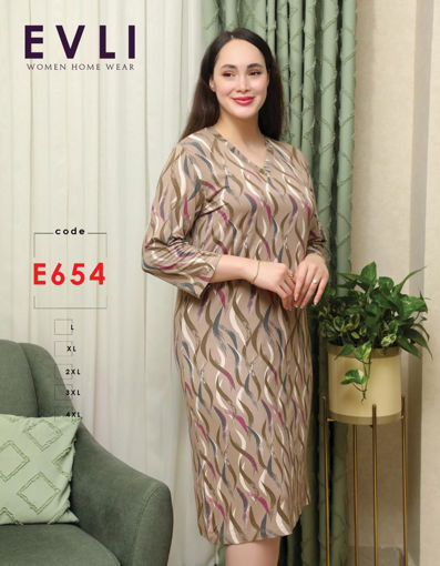 پیراهن آستین سه ربع زنانه Evli کد 654