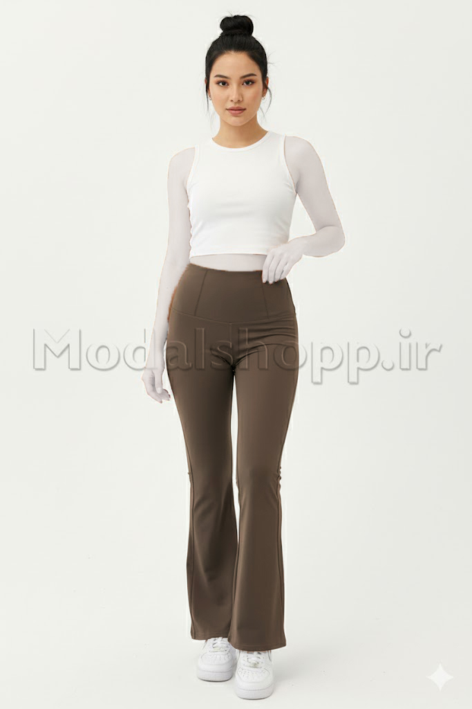 لگ مات زنانه دمپا گشاد / بوتکات ، کمر گنی و لیفت کننده باسن اسپاندکس | Wide-leg spandex leggings