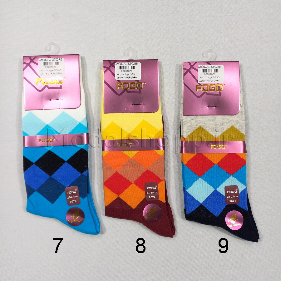 جوراب ساقدار طرحدار مردانه فوگو | FOGO