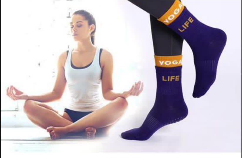 جوراب یوگا، پیلاتس ساقدار وارداتی کش دوبل -- Yoga & Pilates Socks
