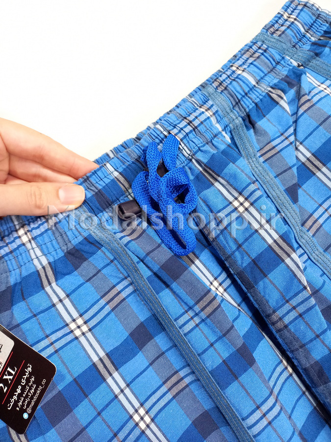 شلوارک مردانه چهارخونه سایز بزرگ  مهدوخت