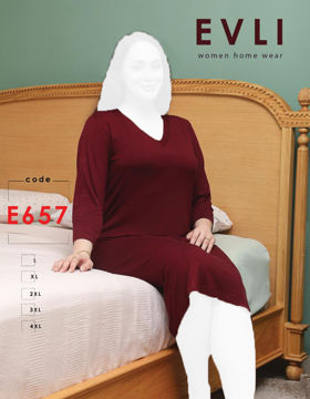 پیراهن آستین سه ربع زنانه Evli کد657 (سایز بزرگ)