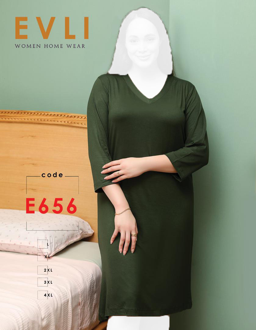 پیراهن آستین سه ربع زنانه Evli کد656 (سایز بزرگ)