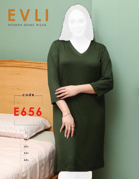پیراهن آستین سه ربع زنانه Evli کد656 (سایز بزرگ)